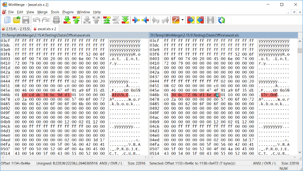 Can I compare binary files with WinMerge?